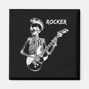 Aimant Rocker Skeleton Guitar Skateur Cool Halloween Punk