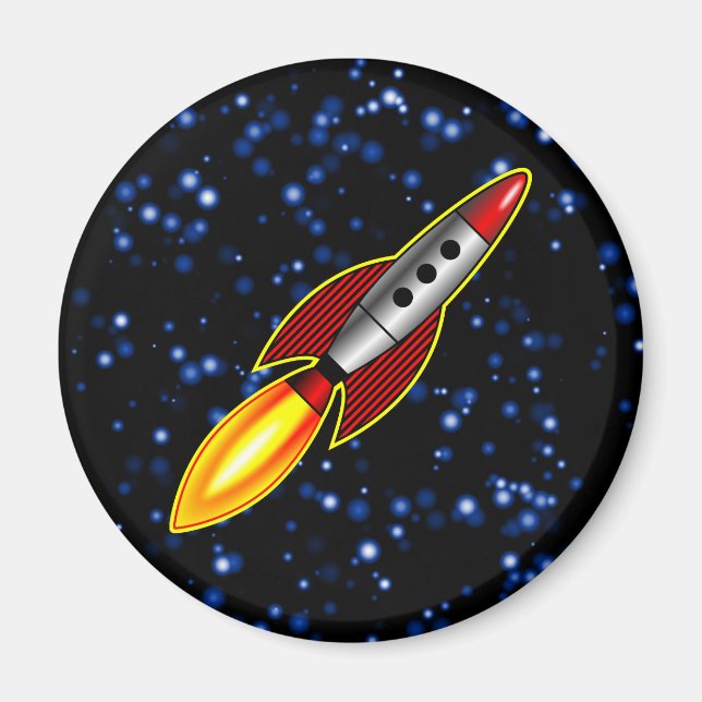 Aimant Rocket Retro - Customisé (Devant)