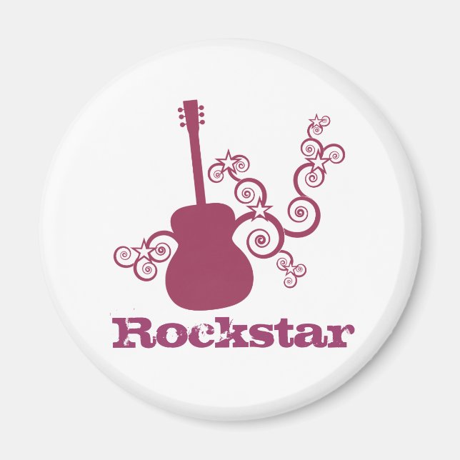 Aimant Rockstar Guitar Magnet, Fuchsia (Devant)