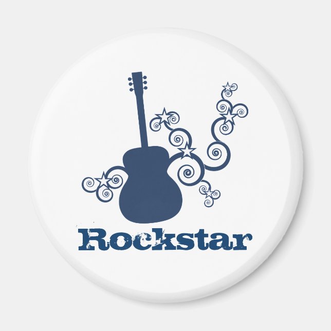 Aimant Rockstar Guitar Magnet, Royal Blue (Devant)