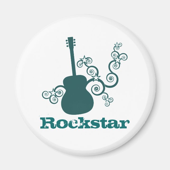 Aimant Rockstar Guitar Magnet, Turquoise foncé (Devant)