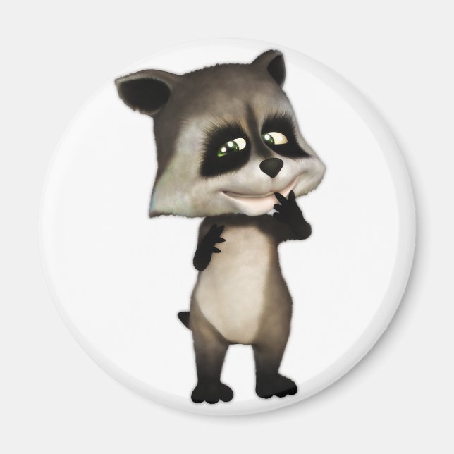 Aimant Rocky the mignon Cartoon Raccoon (Devant)
