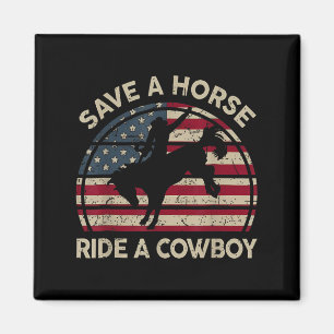 Aimant Rodéo vintage Cowboy Western Country Horse Usa Pat