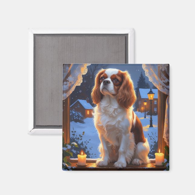Aimant Roi Cavalier avec lumières de Noël (Recto/Verso)