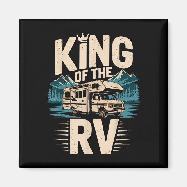 Aimant Roi de l'aventure en camping-car camping-car campi (Devant)