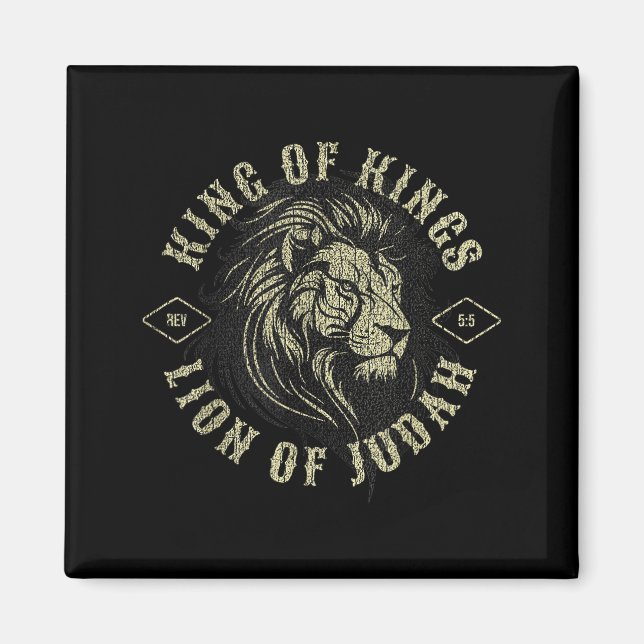Aimant Roi Des Rois Lion De Juda Foi Chrétienne Religi (Devant)