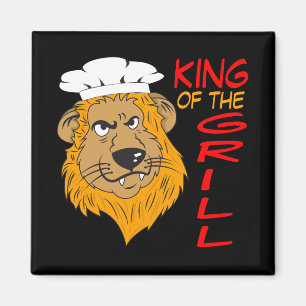 Aimant Roi du Grill, Lion Chef, Drôle Noir