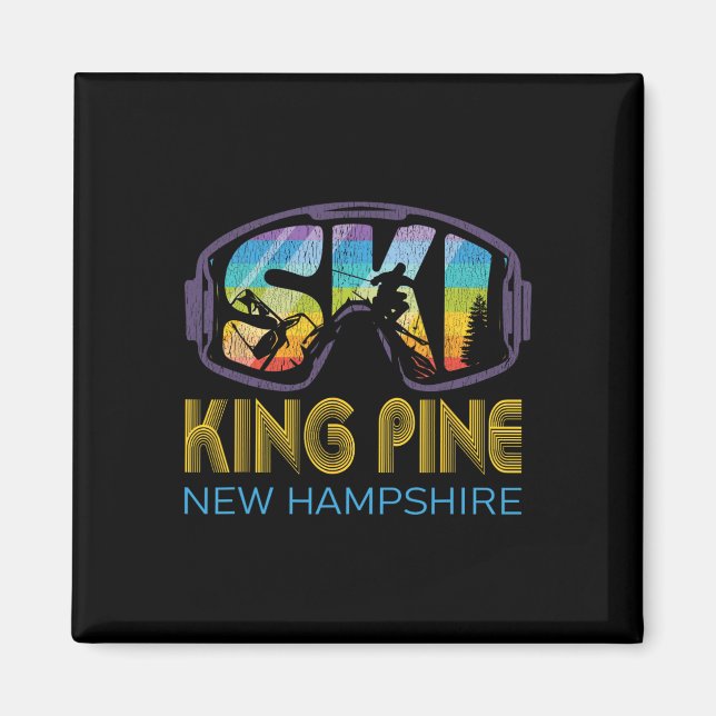 Aimant Roi du ski Pine Vacances de ski dans le New Hampsh (Devant)