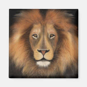 Aimant roi lion de la jungle réaliste homme aquarelle