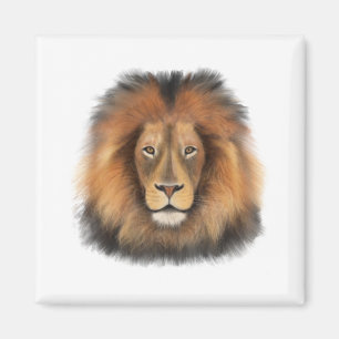 Aimant roi lion de la jungle réaliste homme aquarelle