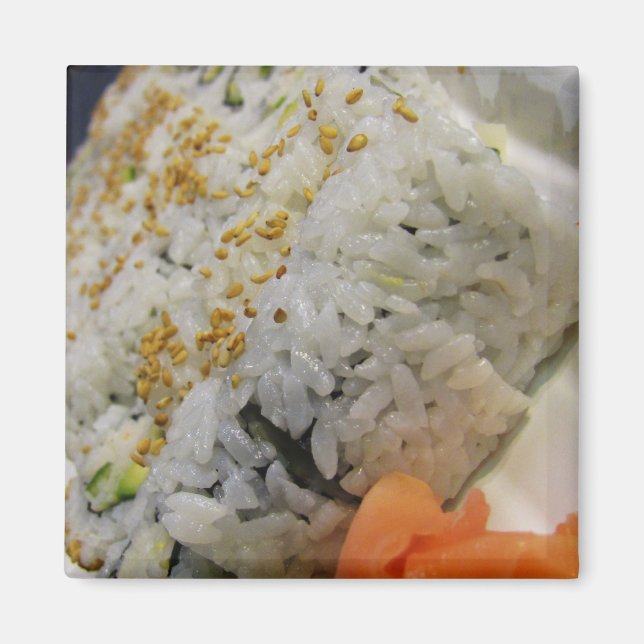 Aimant Roll de Californie - Sushi végétarien (Devant)