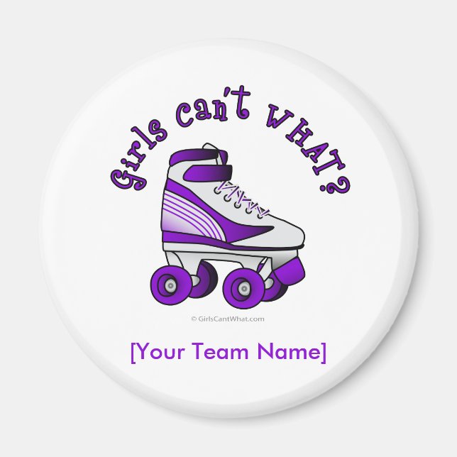 Aimant Roller Derby Patinage - Violet (Devant)