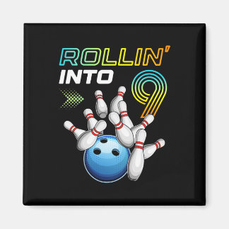 Aimant Rollin Into 9 Retro Bowling Birthday Party 9th Bir
