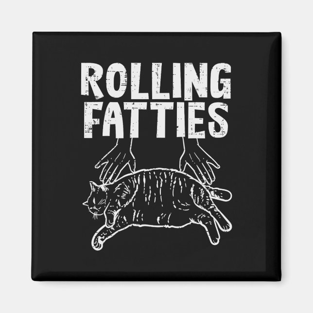 Aimant Rolling Fatties Chat Funny Fat Kitten Hommes Femme (Devant)