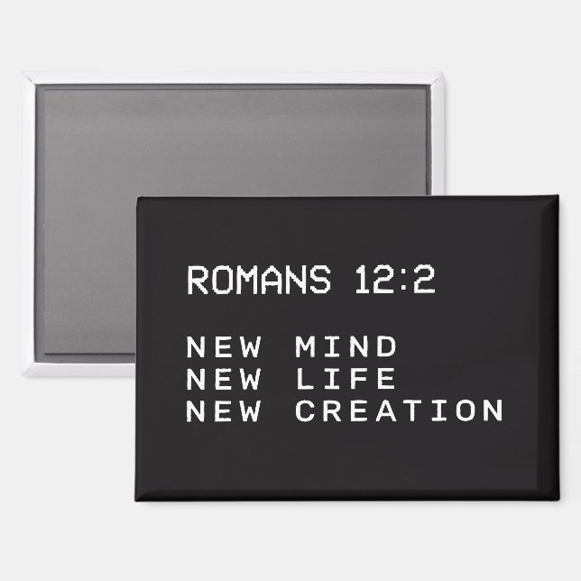 Aimant Romains 12:2 Fenêtre d'alerte informatique noir et (Recto/Verso)