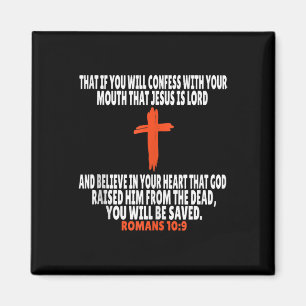 Aimant Romans 10_9 Versets de la Bible Débardeur de l'écr