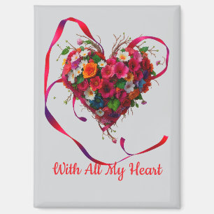 Aimant Romantic Floral Heart