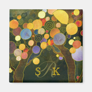 Aimant Romantic Love Trees Monogram Mariage