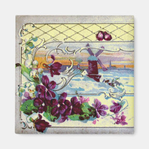 Aimant ROMANTICA Paysage d'hiver,Pensées,Tourbillons flor