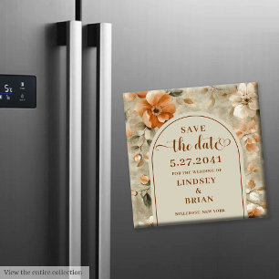 Aimant Romantique Bohème Neutre Beige Olive Floral Enregi