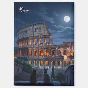 Aimant Rome Colosseum chats la nuit