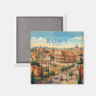 Aimant Rome Italie Colisée Voyage Art Vintage