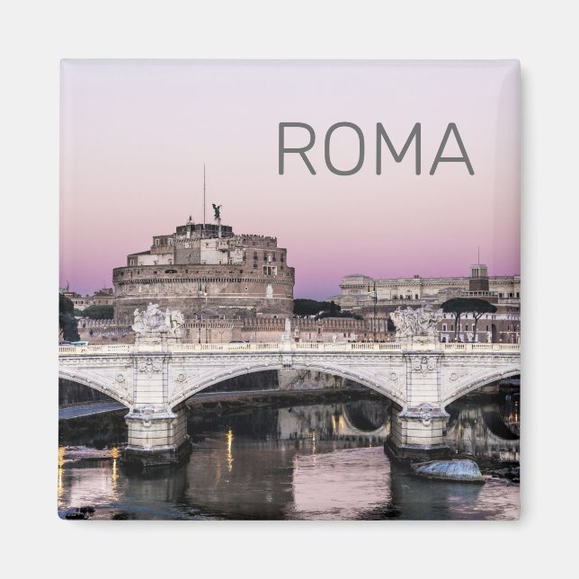 Aimant Rome Italy Castel Sant'Angelo Bridge Sunset (Devant)