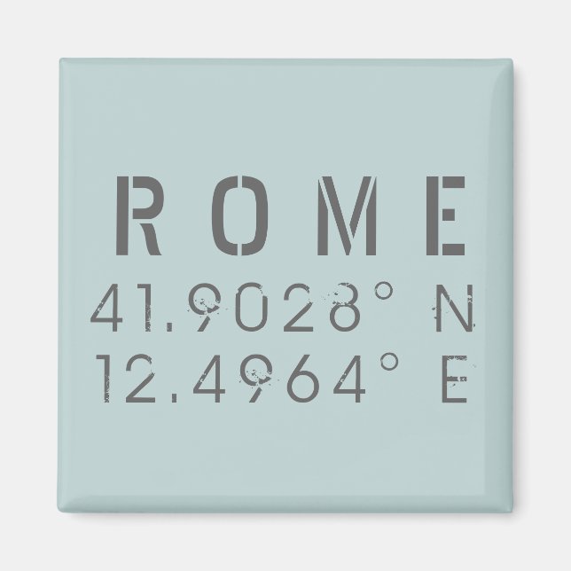Aimant Rome Latitude et Longitude (Devant)