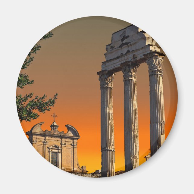 Aimant Rome - Ruines du Temple dans Forum Romanum (Devant)
