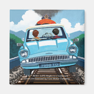 Aimant Ron & HARRY POTTER™ en voiture volante pour Poudla