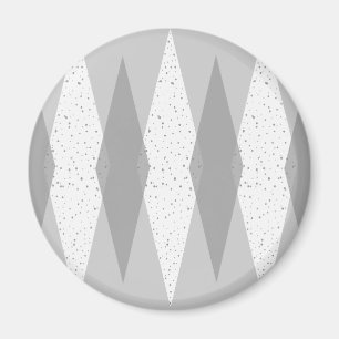 Aimant rond à motifs de losanges gris moderne de