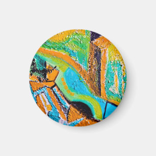 Aimant rond abstrait de peinture (texture)