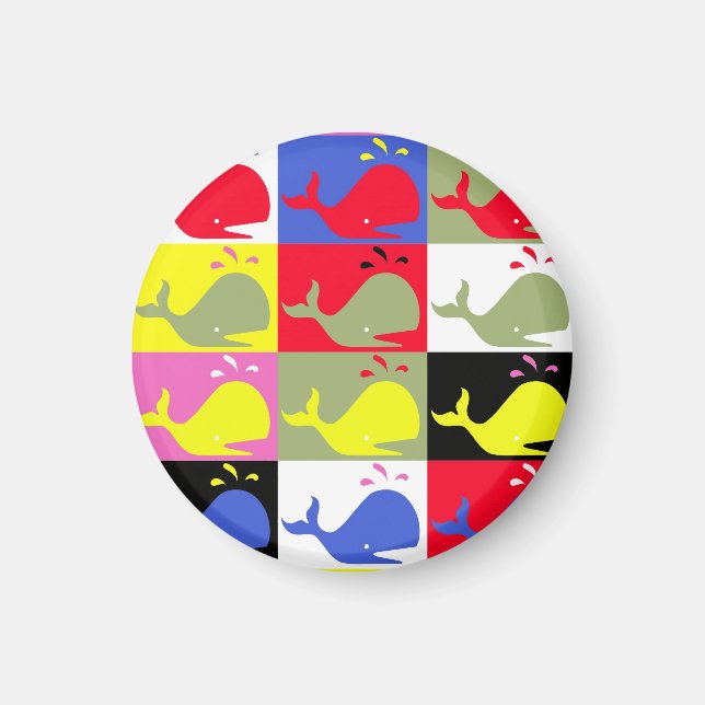 Aimant rond Andy Whale-Hole™ (Devant)