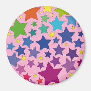 aimant rond avec étoiles colorées