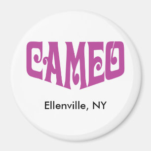 Aimant rond avec le logo rose de camée