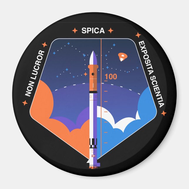 aimant rond avec patch mission Spica (Devant)