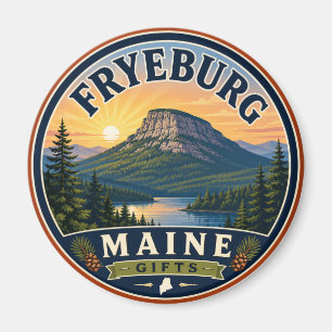 Aimant Rond Cadeaux Fryeburg Maine Paysage Scéniqu