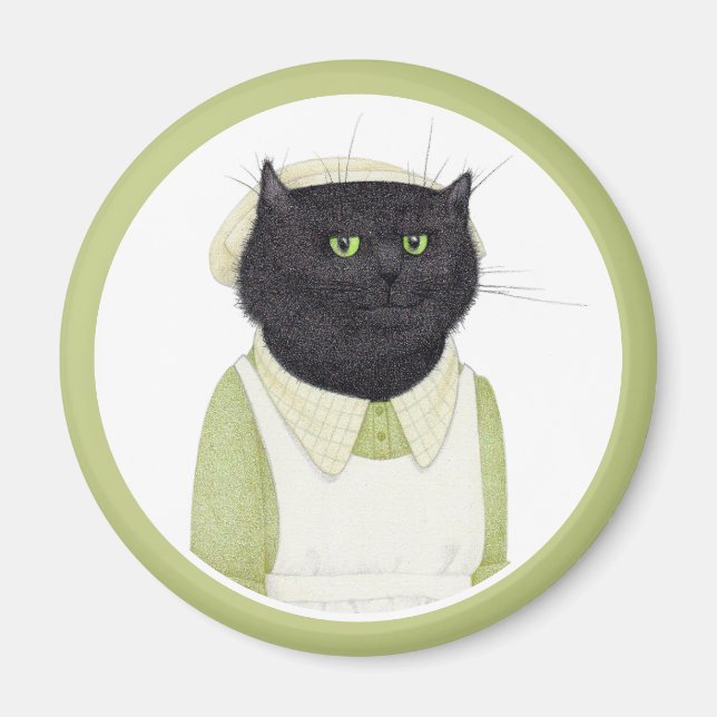 Aimant rond CAT MAID CUISINE (Devant)