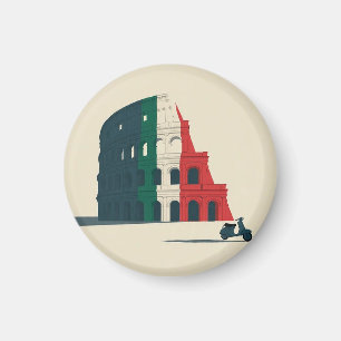 Aimant Rond Colisée Inspiré de l'Italie