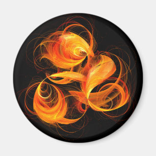 Aimant rond d'art Abstrait Fireball