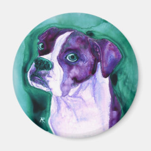 Aimant rond de chien de boxer - "Pas moi"
