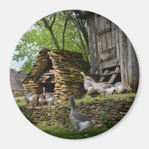 Aimant rond de foie de gras de ferme