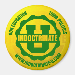 Aimant rond de logo de rayonnement "endoctrinez U"