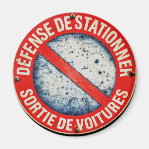 Aimant rond de panneau routier français de