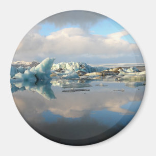 Aimant rond de réflexion de lac d'iceberg de