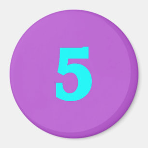 Aimant rond de réfrigérateur - numéro 5 -