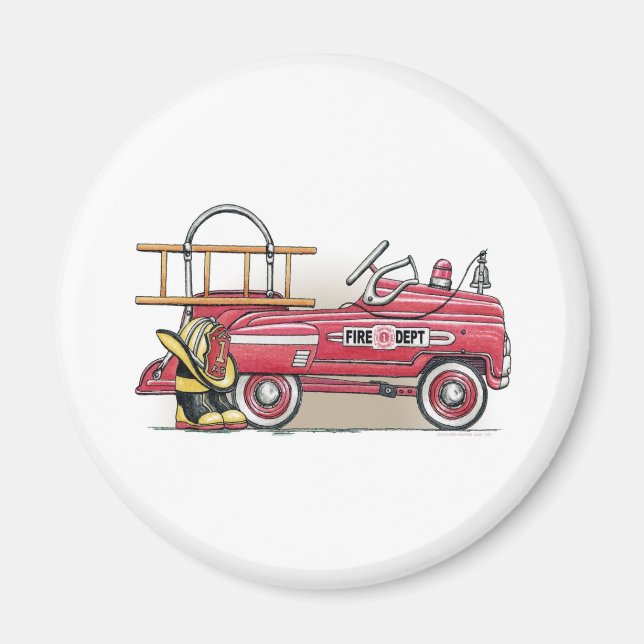 Aimant rond de voiture à pédale de camion-feu (Devant)