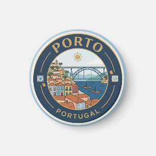 Aimant Rond de Voyage à Porto Portugal