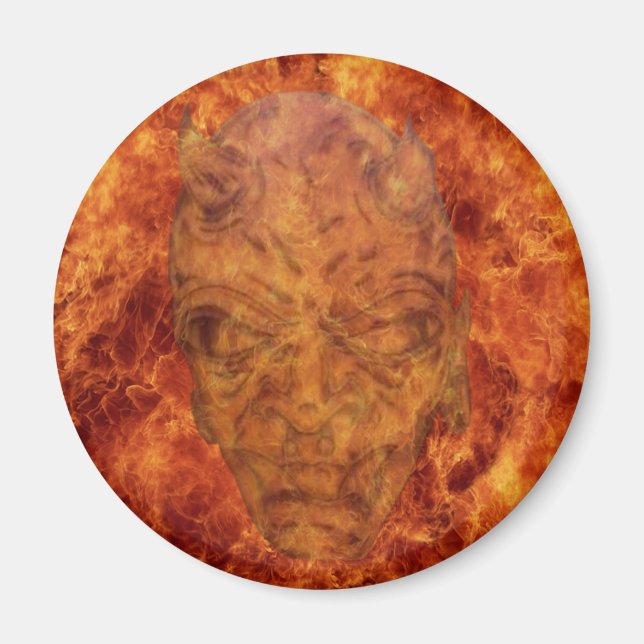 Aimant rond démon feu (Devant)