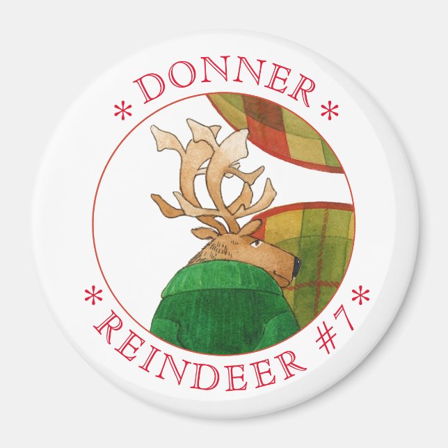 Aimant rond DON REINDEER (Devant)